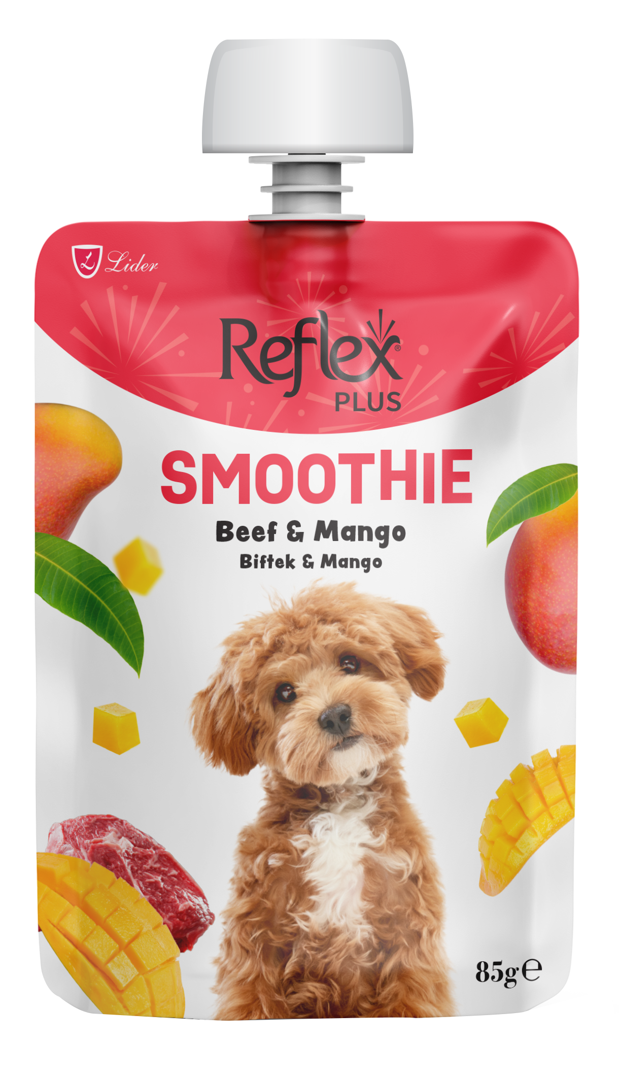 Smoothie / Biftekli ve Mangolu Yetişkin Köpek Sıvı Ödül Maması 85 Gr